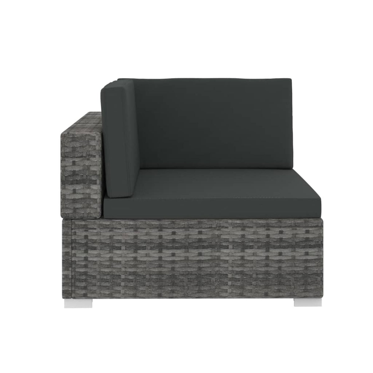 4 Piece Patio Sofa Set with Cushions Gray Poly Rattan Y8166