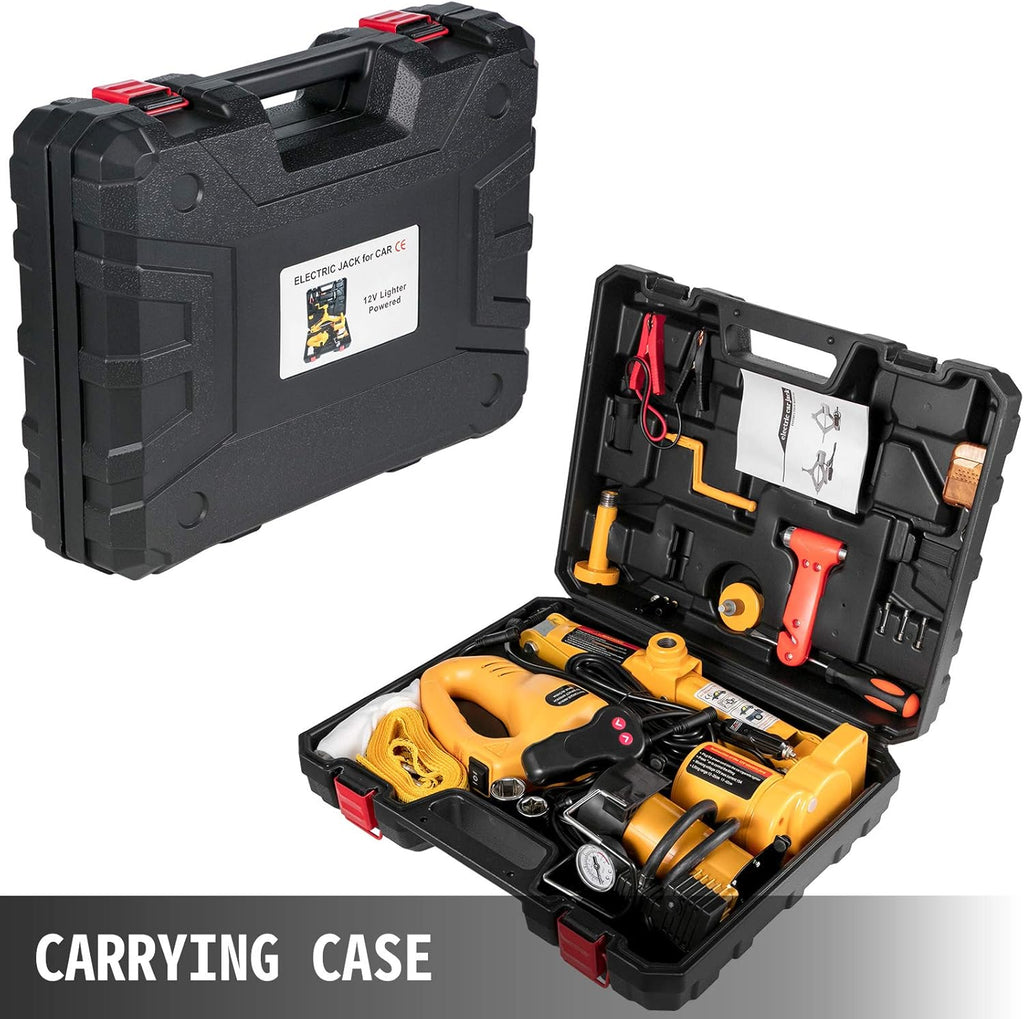 Electric Car Jack 3 Ton 6600LBS 12V DC with Electric Impact Wrench and Inflator Pump C28886