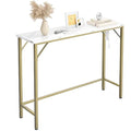Gold Narrow Console Table with Outlets L280
