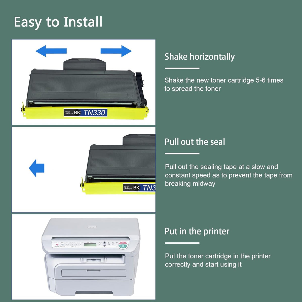 Compatible TN330 Toner Cartridge Black 3-Pack Z659