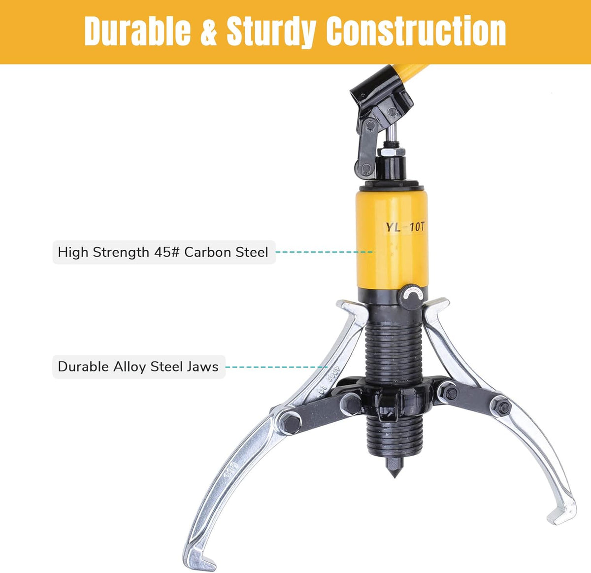3-Jaw Hydraulic Gear Puller Set 10 Ton with Case T238658