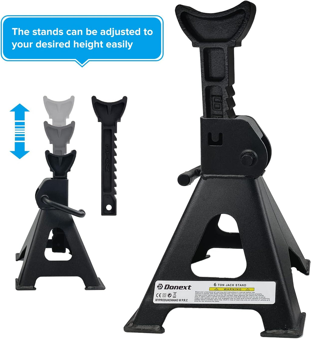 6 Ton Capacity Steel Jack Stands, 1 Pair K70392