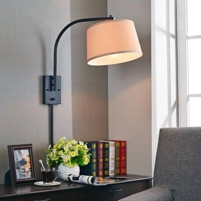 1-Light Plug-In Armed Sconce Q396887