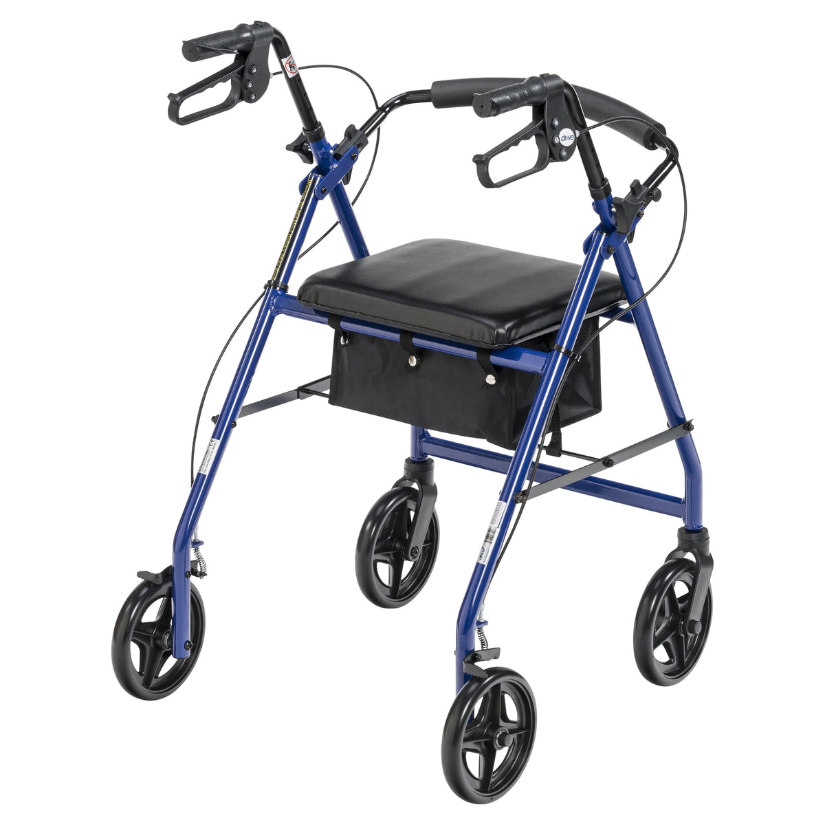 Blue Aluminum Rollator Rolling Walker with Padded Seat R291