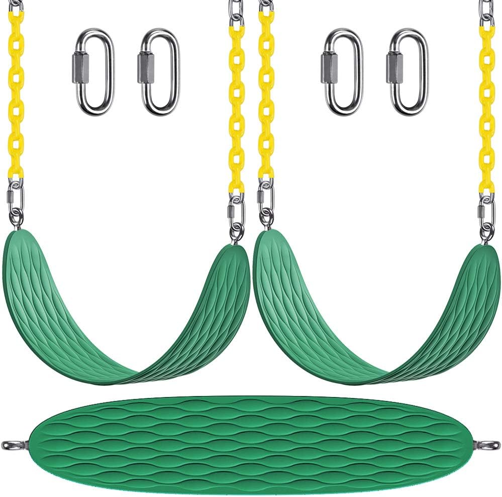 Green Heavy Duty Swing Seats with 66'' Chain, 27.2'' Seat Width, 600LB Capacity, Pack of 2 B5169