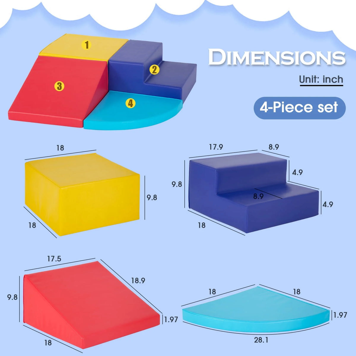 4-Piece Foam Climbing Blocks U240636