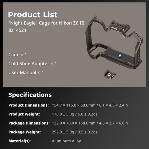 Aluminum Alloy Camera Cage with Quick Release Plate and Cold Shoe Mount F3273