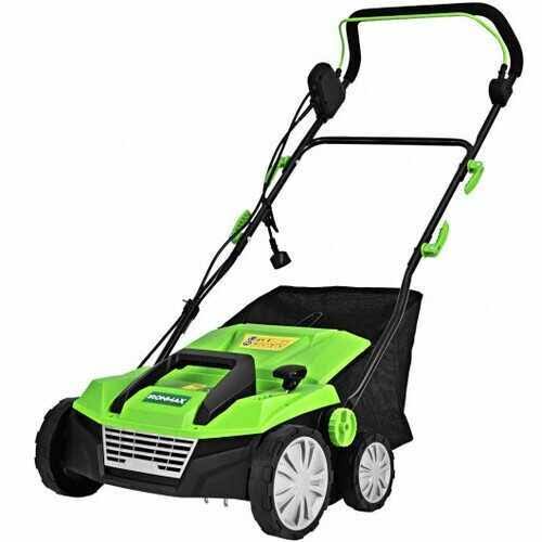 Corded Electric Lawn Dethatcher Scarifier with Dual Safety Switch U883