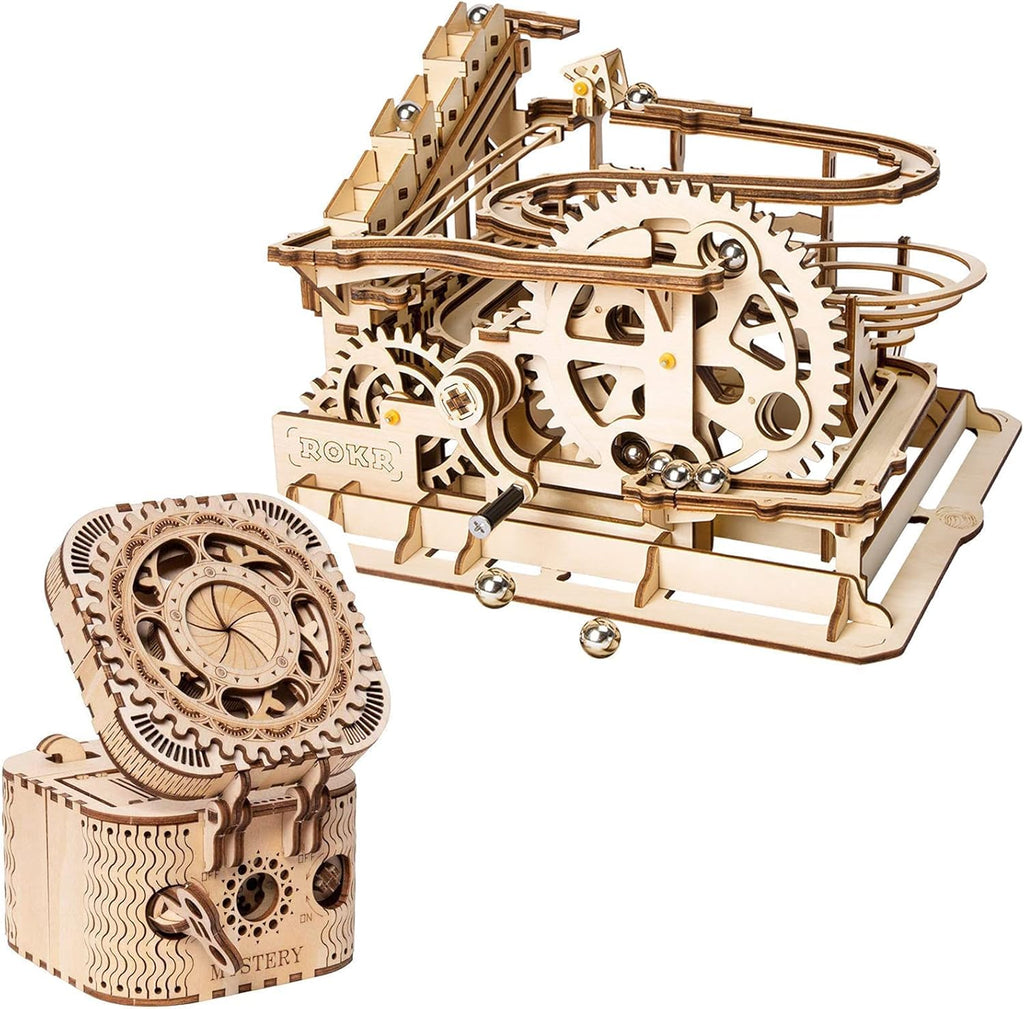 3D Wooden Puzzles Marble Run Kit Treasure Box Pack of 2 Y6958