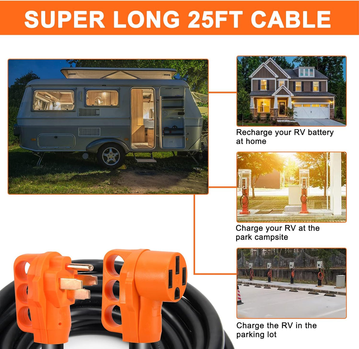 50 Amp 25 Feet RV Power Extension Cord with Grip Handle R801