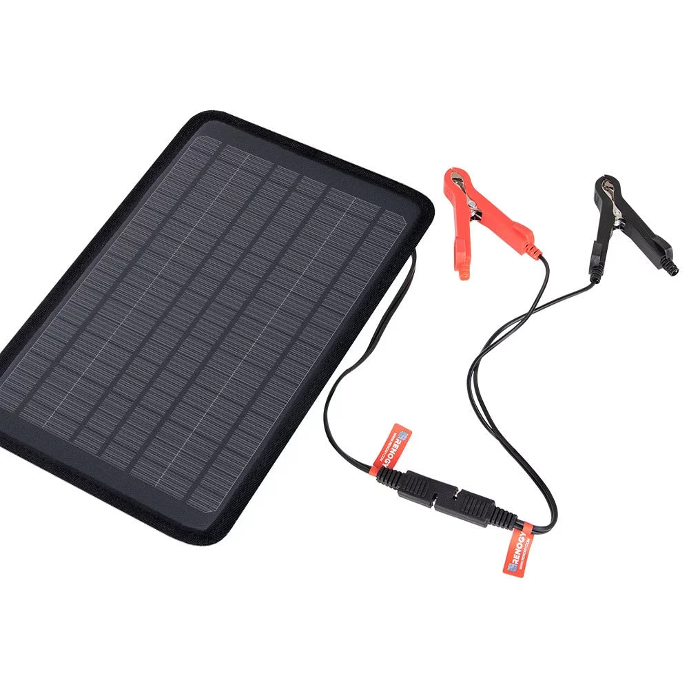 5W Outdoor Battery Charger Maintainer Trickle Charger with Lighter Plug, Alligator Clips, and Battery Cables T844