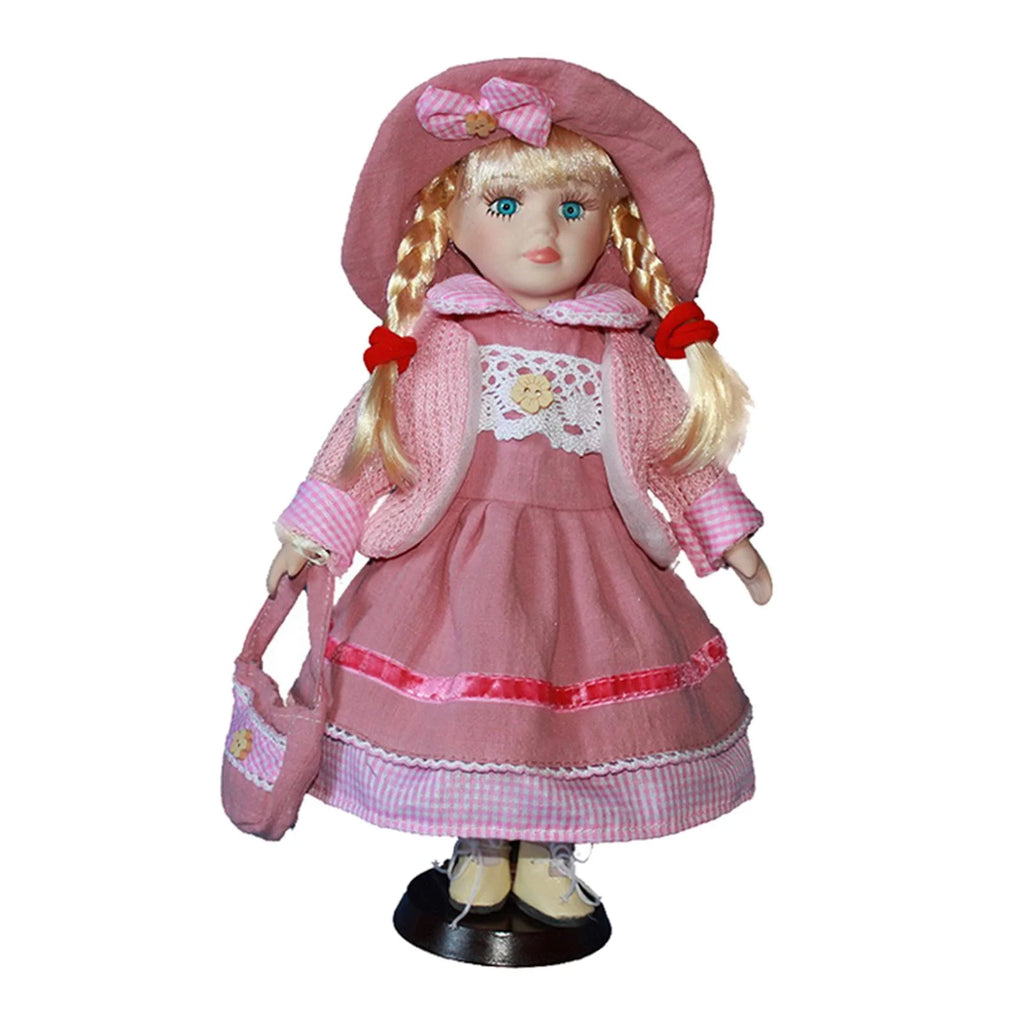 Porcelain Doll with Display Stand, Pack of 2pcs U983