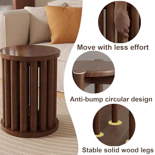 Stackable Stools Set of 4 Walnut Color F453594