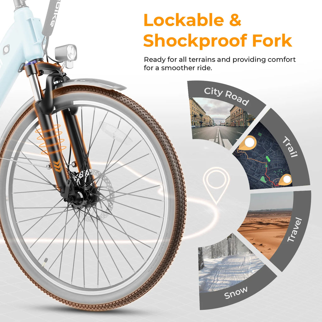 Electric Bike 500W 36V 13Ah Removable Battery 26 7-Speed Q9972