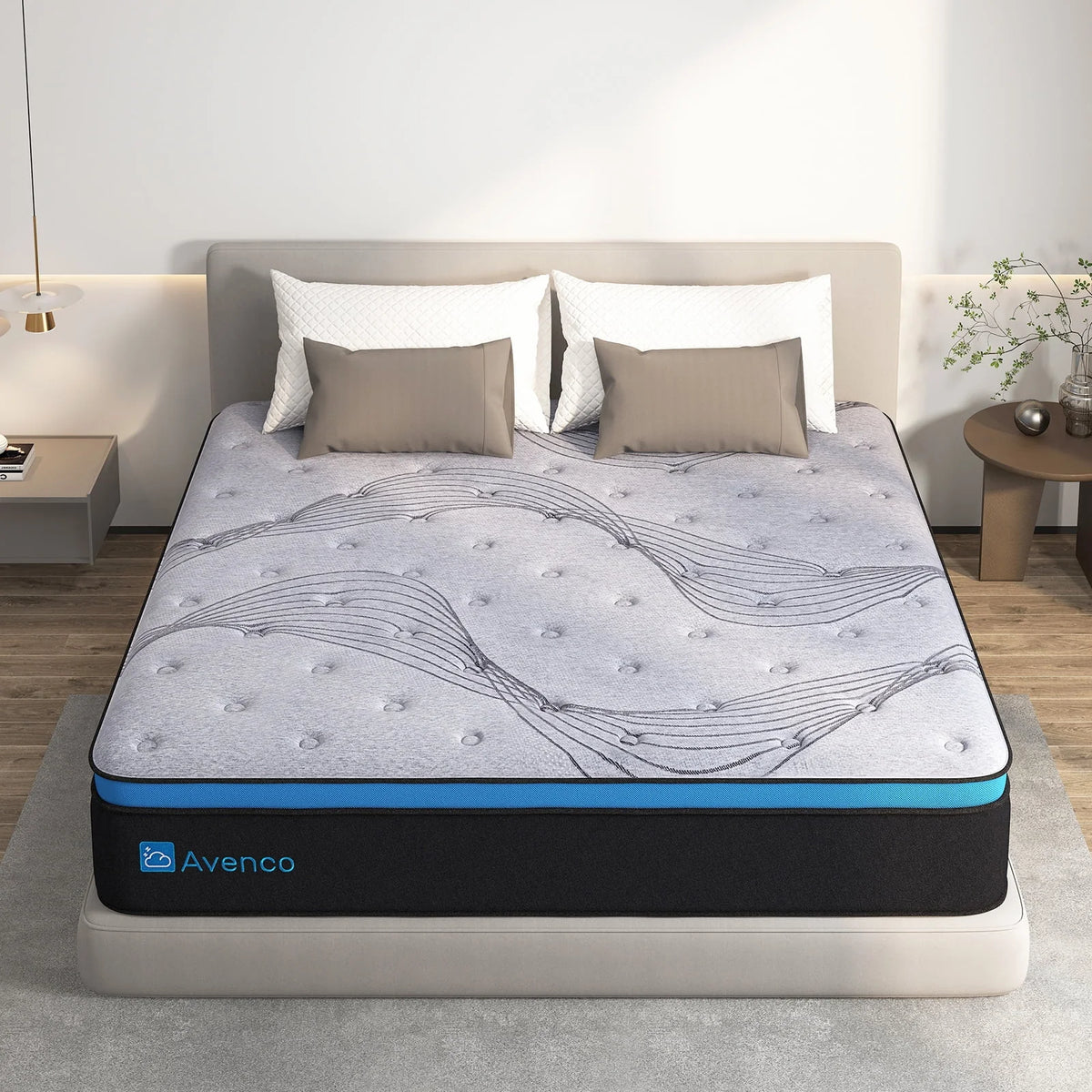 Queen Size 12-Inch Hybrid Gel Memory Foam Pillow Top Mattress V734