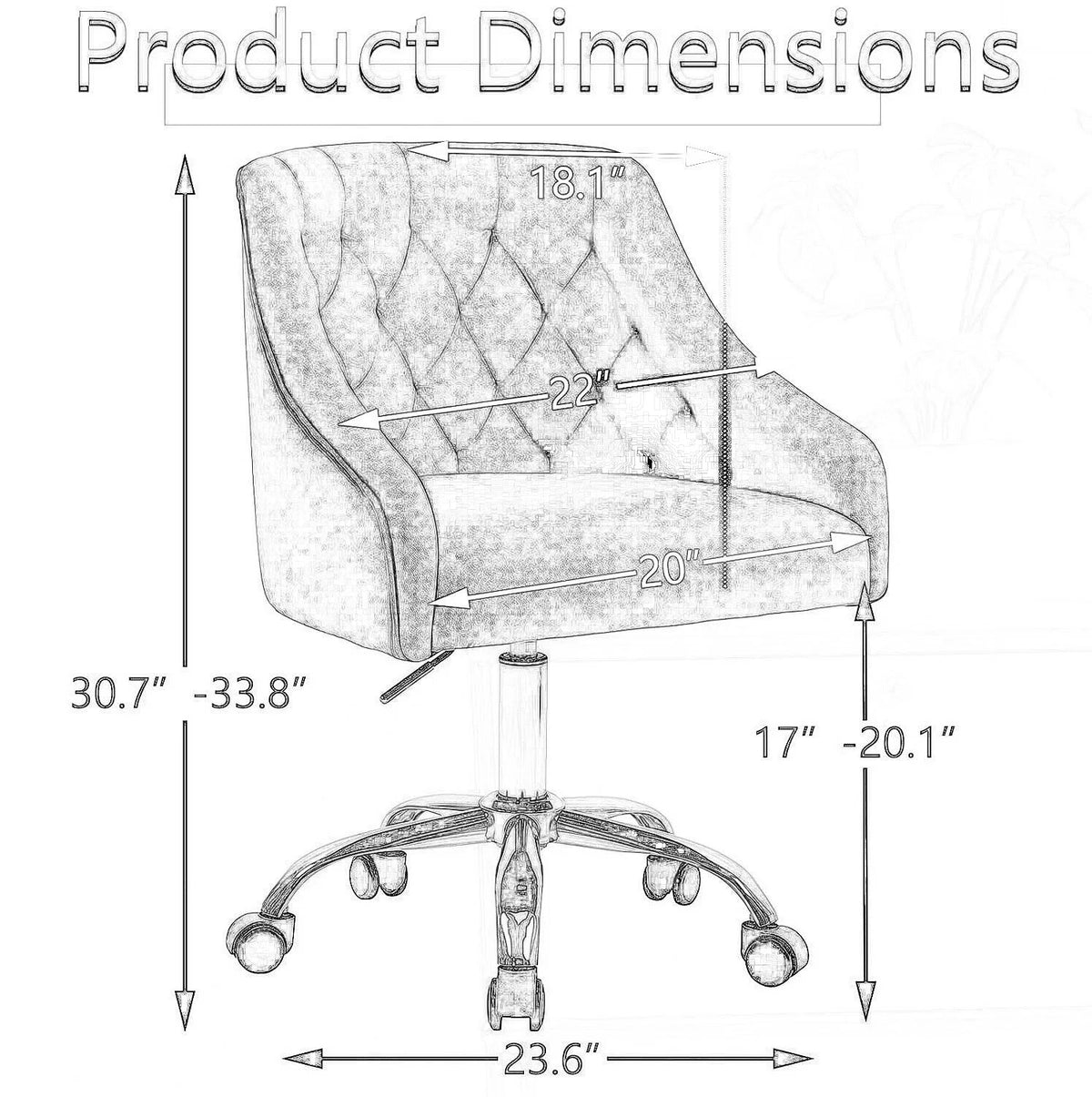 Pink Velvet Swivel Desk Chair E628216