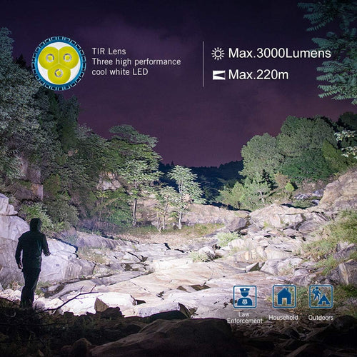 3000 Lumens Rechargeable Tactical Flashlight B912