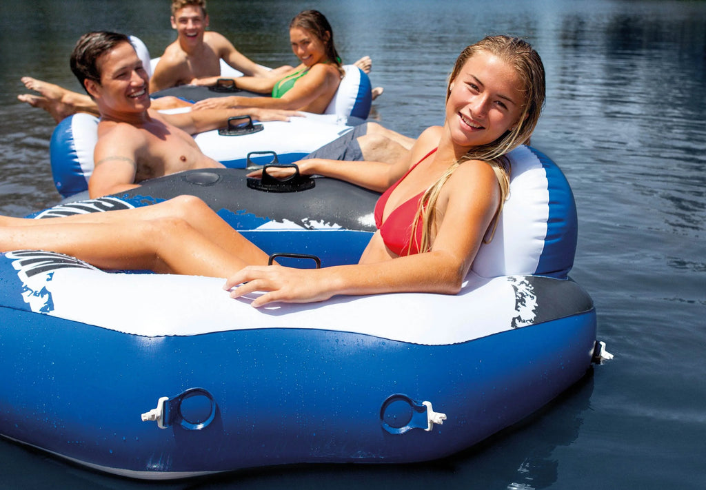 Inflatable Water Tube (2 Pack) and Inflatable Beverage Cooler I26864