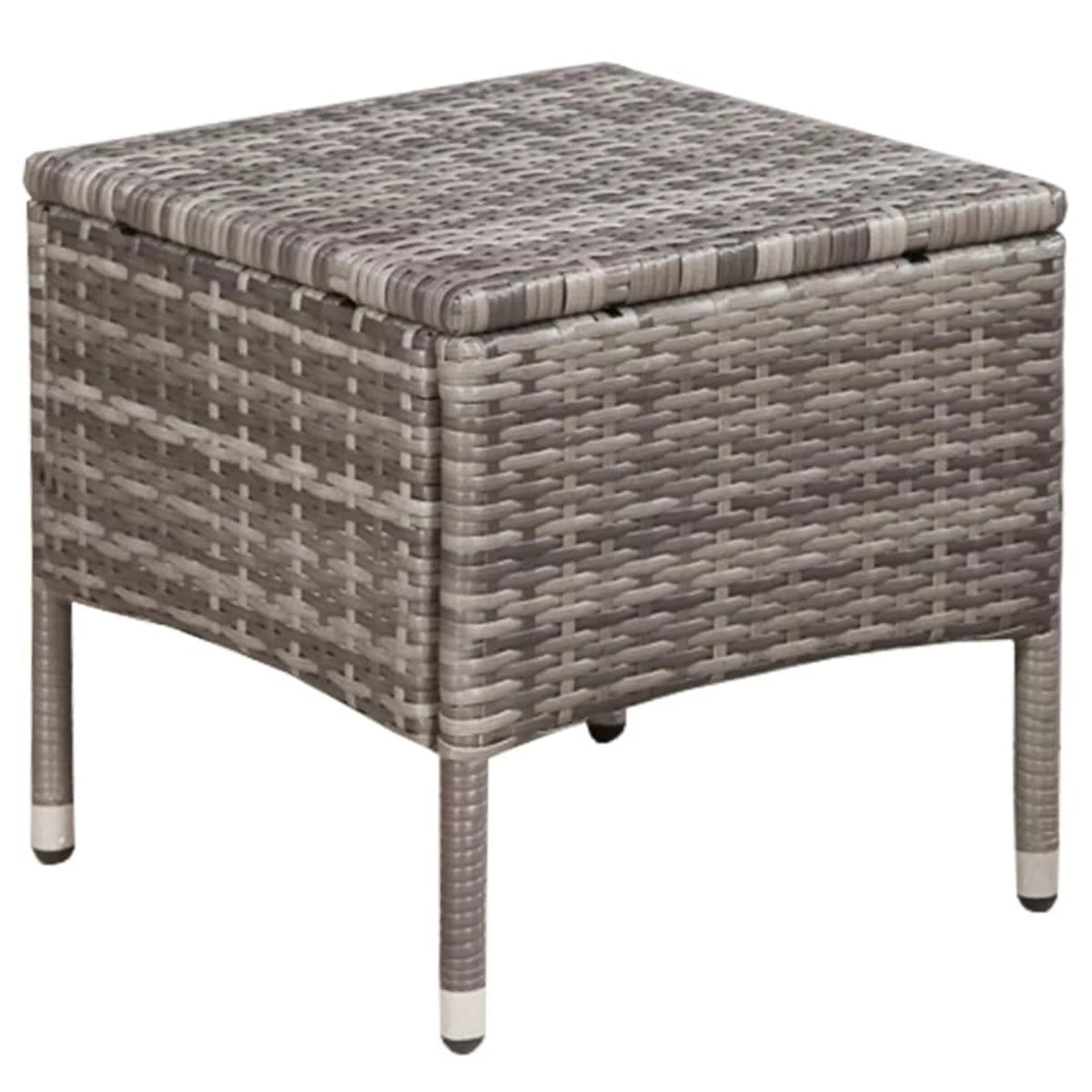 3 Piece Bistro Set with Cushion Gray Poly Rattan S7859