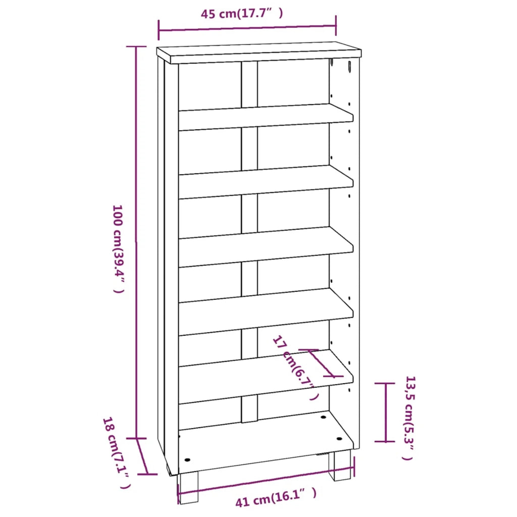 Dark Gray Solid Wood Pine Cabinet D2160