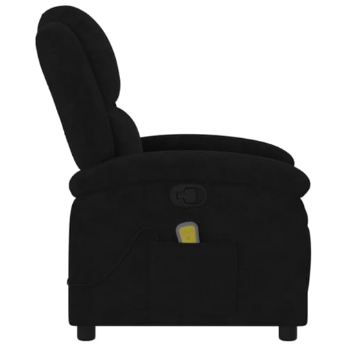 Black Velvet Massage Recliner Chair with Adjustable Footrest and Headrest Q9802
