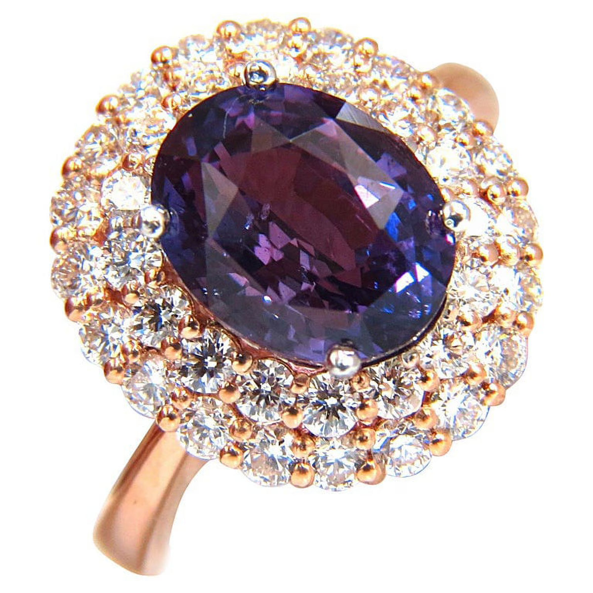 6.41ct Natural Vivid Purple Sapphire Diamond Ring L56069