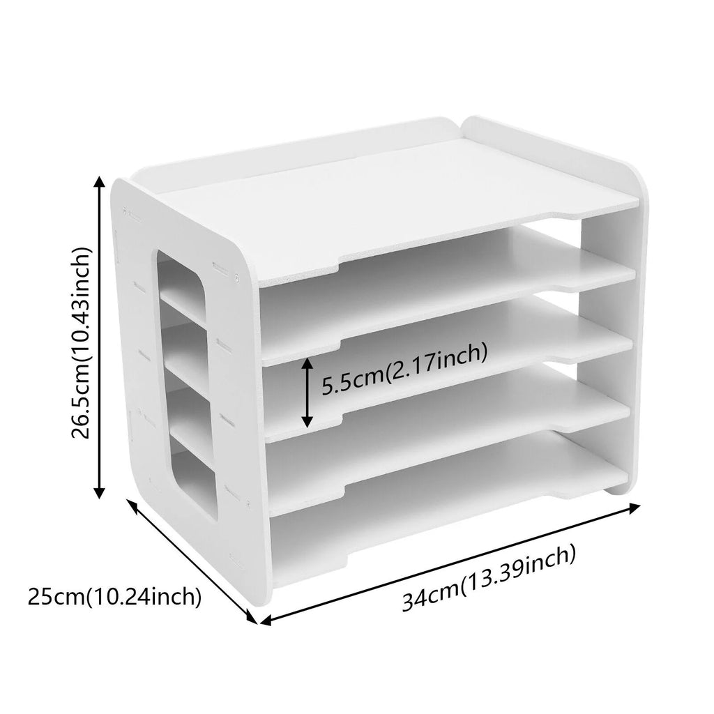 5 Tier Stackable Paper Letter Tray Organizer Q846