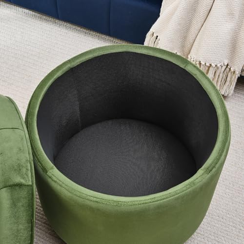 Set of 3 Nesting Ottoman Table with Storage Ottoman and Foot Stool O206