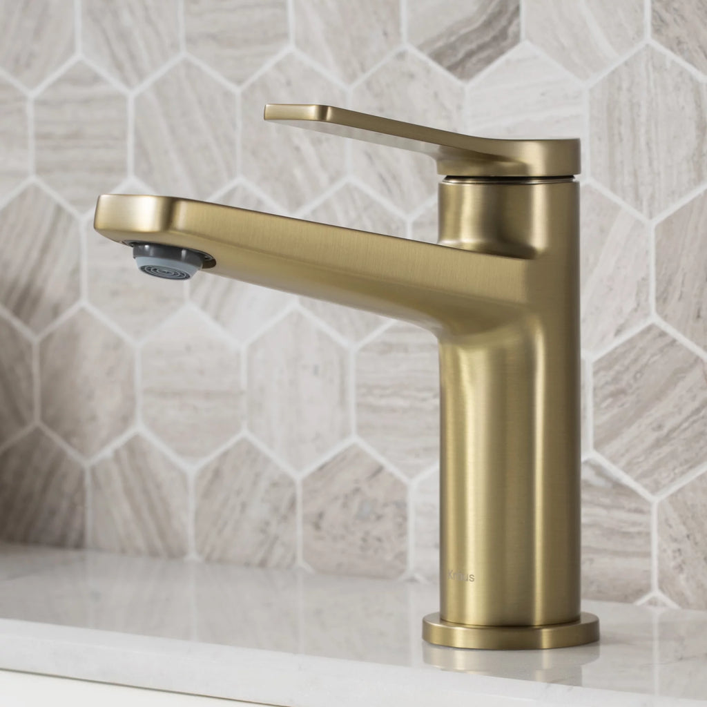 Single Handle Bathroom Faucet in Brushed Gold U570063