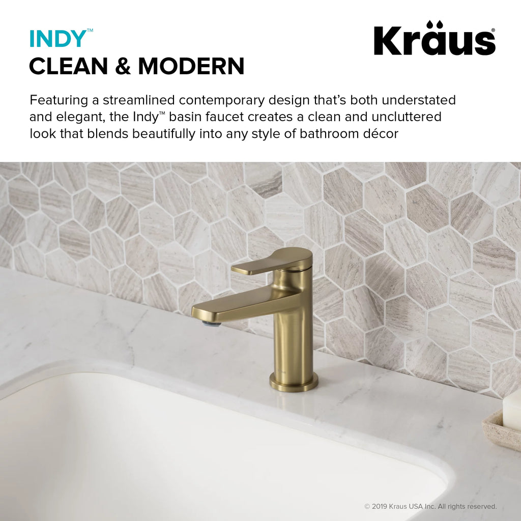 Single Handle Bathroom Faucet in Brushed Gold U570063