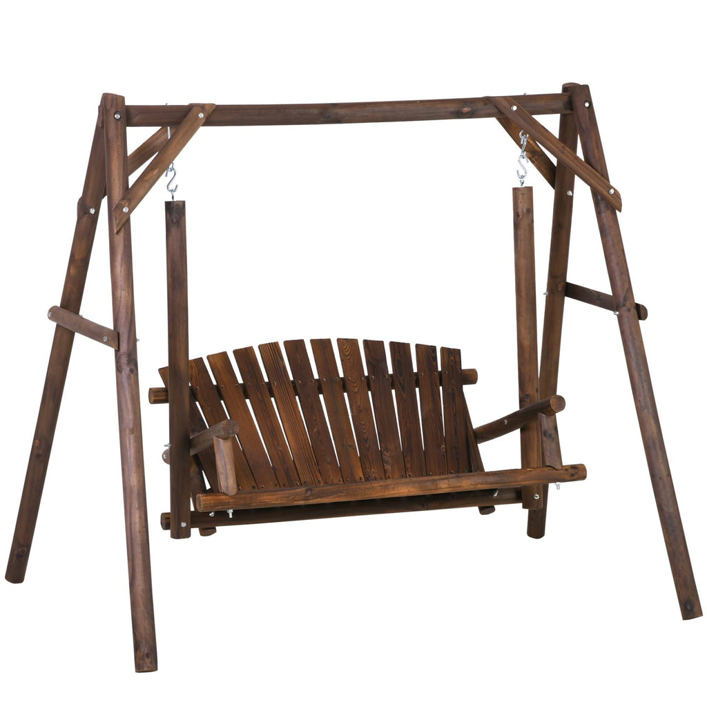 6.5 ft Outdoor Solid Wood Garden Swing X7387