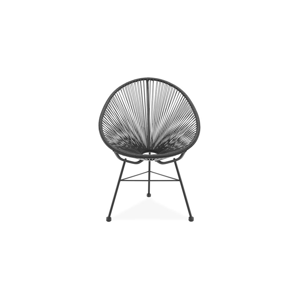 Indoor/Outdoor Chair plasticrattan-black P990
