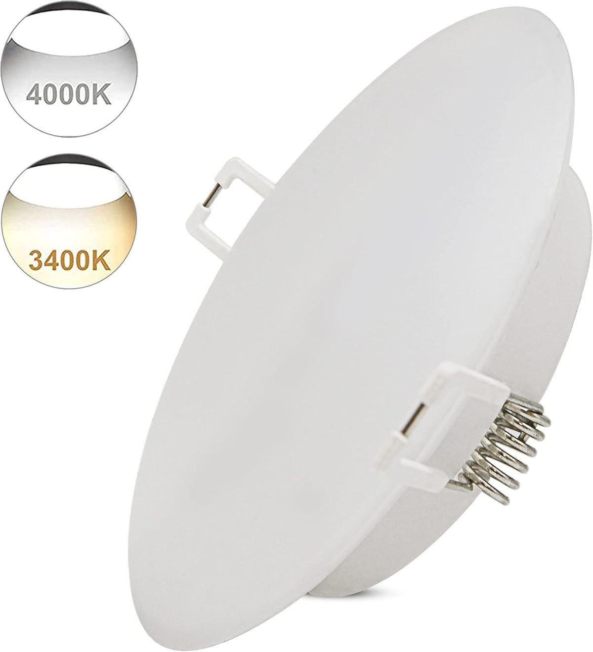 6Packs 12V LED Puck Light, 4.5-Inch Recessed Mount RV Dome Light, 4W 280LM 4000K Cool White Light, 12Volts LED Interior Light, Pack of 2 L89290