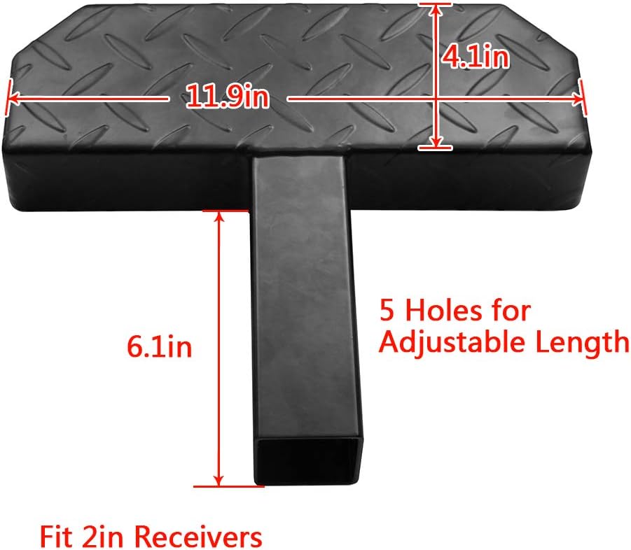 Universal Hitch Step Anti Slip Rust Black Fits 2 Inch Receivers X7838