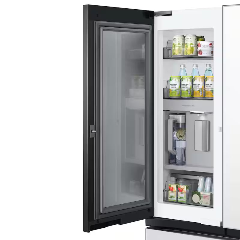 30 cu. ft. 3-Door French Door Smart Refrigerator with Beverage Center in White Glass N337583