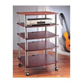 Black 5 Shelf Audio Rack with Casters E58899