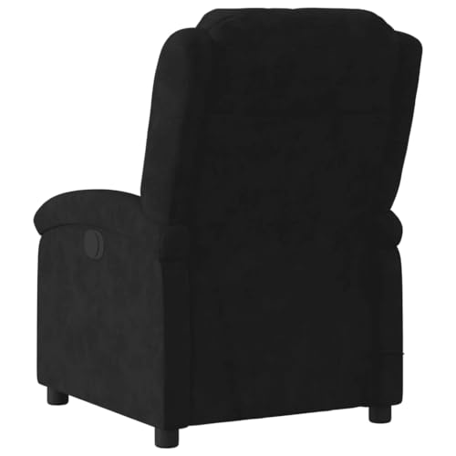 Black Velvet Massage Recliner Chair with Adjustable Footrest and Headrest Q9802
