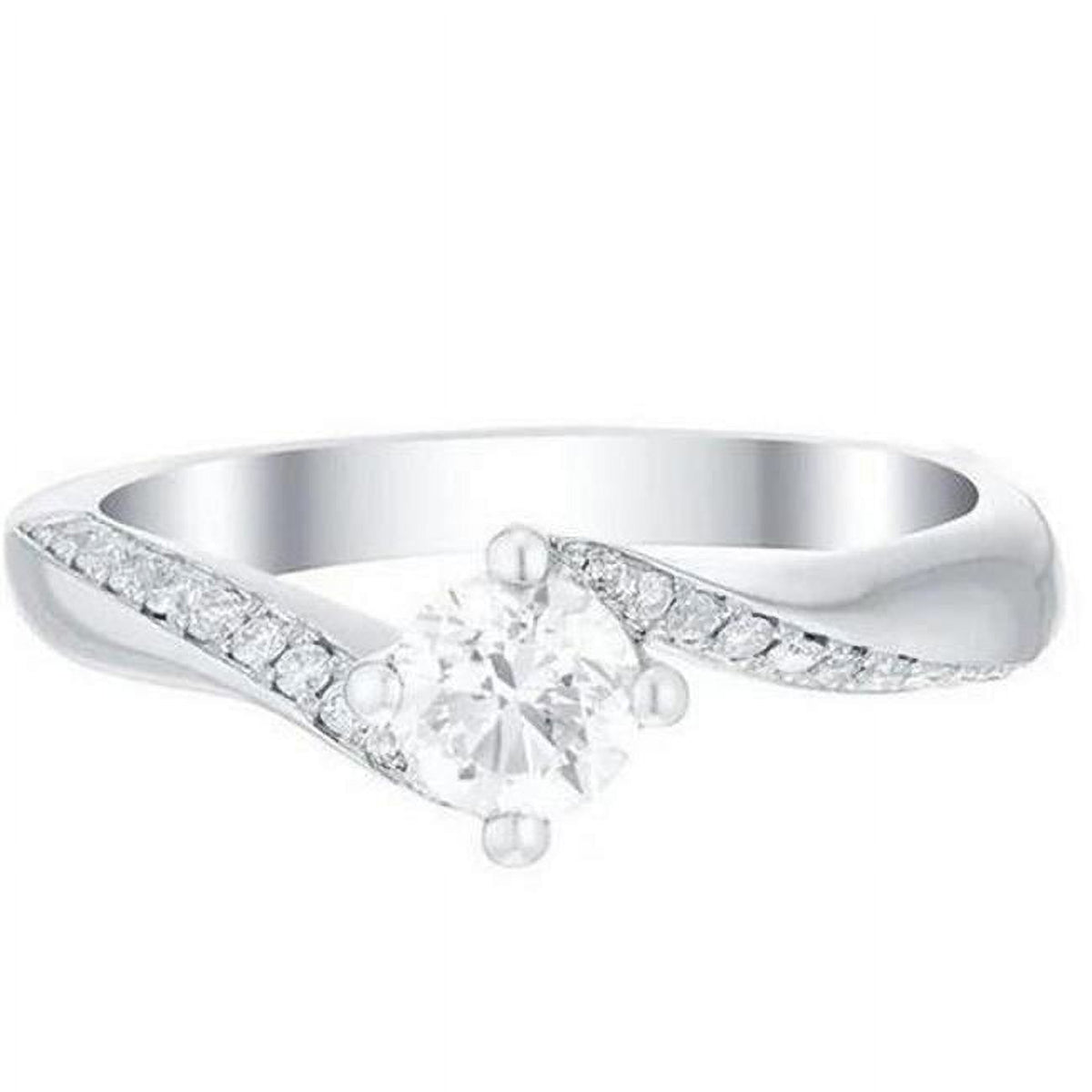 Sparkling Round Cut 2.50 CT Diamond Anniversary Ring, 14K White Gold - Size 6.5 X19646