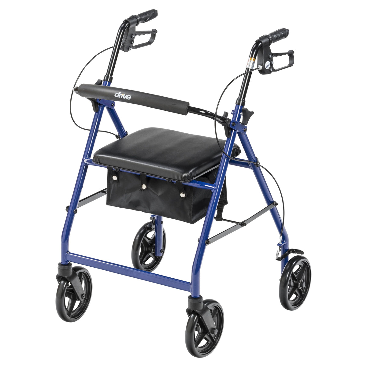 Blue Aluminum Rollator Rolling Walker with Padded Seat R291