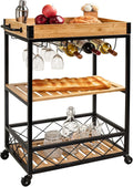 Bamboo Kitchen Cart with Mesh Shelves N527