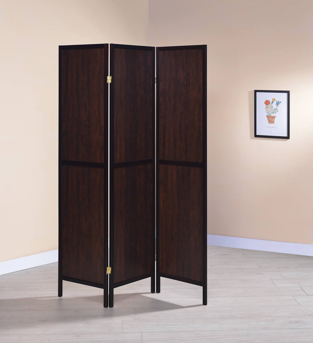 Rustic Tobacco 3 Panel Folding Screen U784