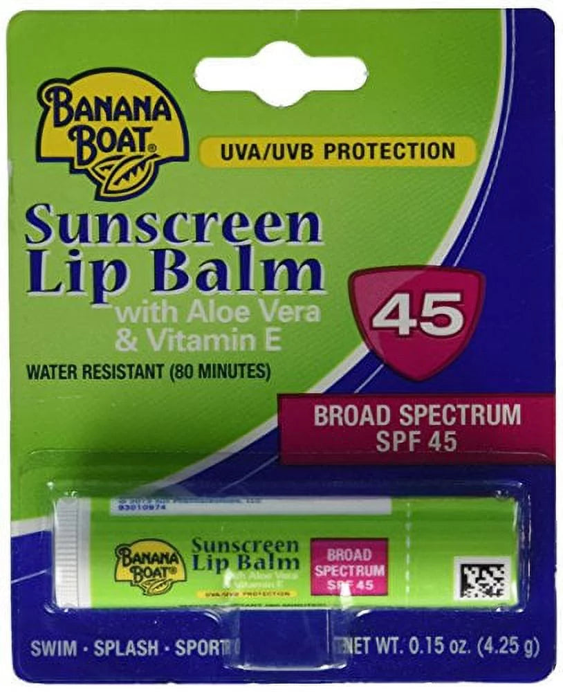 Aloe Vera Sunscreen Lip Balm SPF 45 .15 oz U466