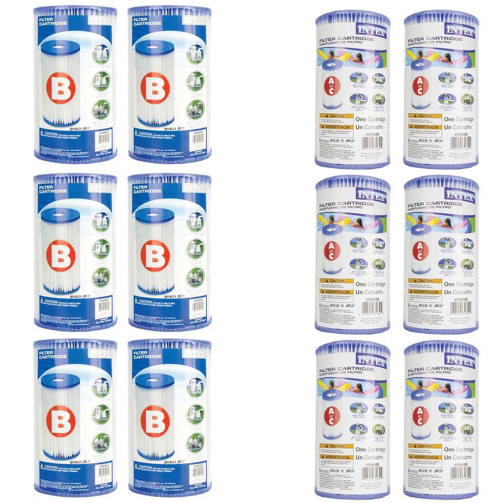 Pool Type B Filter 6-Pack and Type A Filter Pump Cartridge 6-Pack G7461