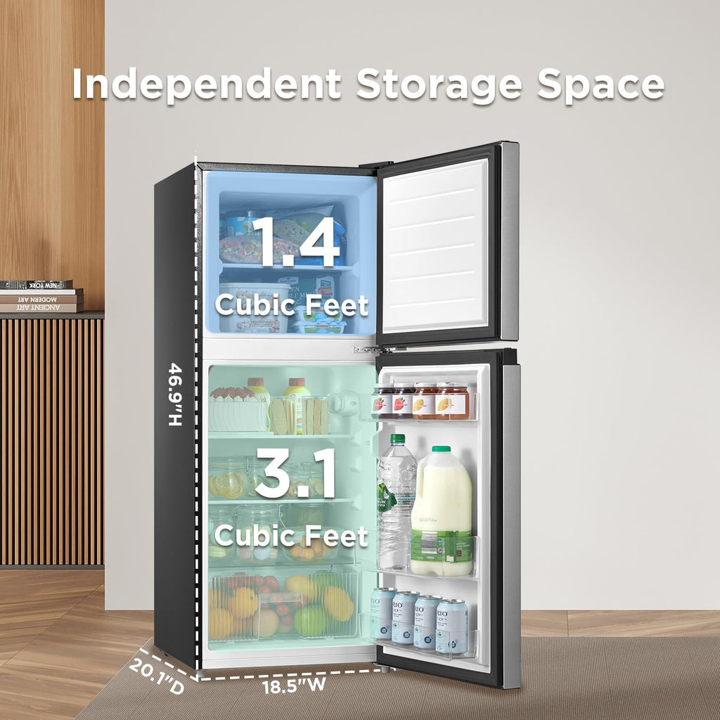 4.5 Cu Ft Double Door Stainless Steel Compact Refrigerator N37332