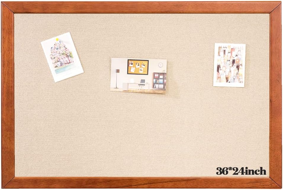 Wood Framed Canvas Bulletin Board 36x24'' H1011
