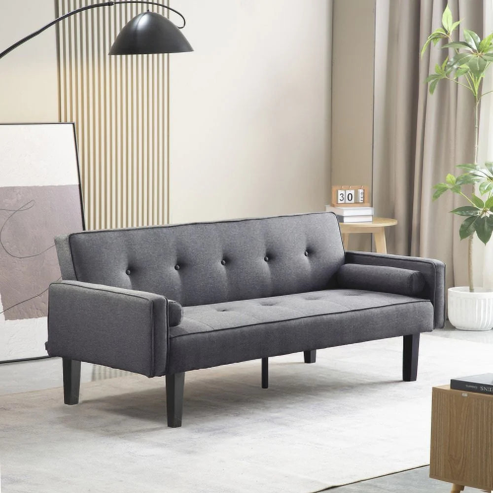 Convertible Futon Sofa Bed with Armrests P73165