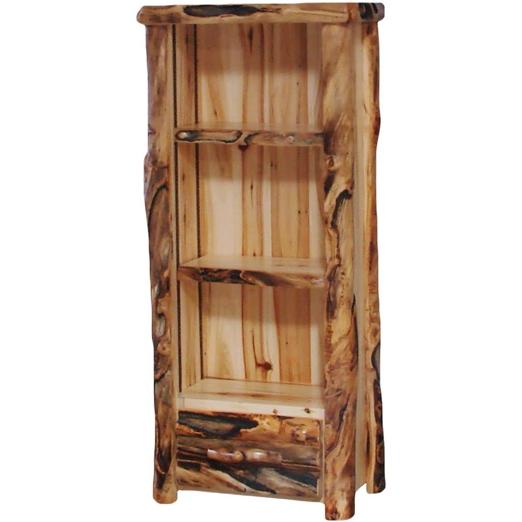 Rustic Tall Bookcase with Drawer V850257