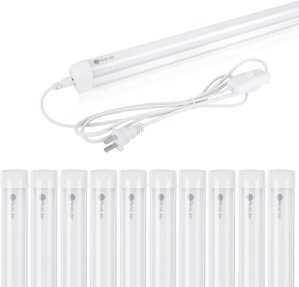 LED T5 Integrated Single Fixture, 4FT, 20W, 2200lm, 3CCT, 10 Pack U9618