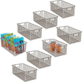 Bronze Metal Wire Food Organizer Storage Bin Basket with Handles, 8 Pack V77159