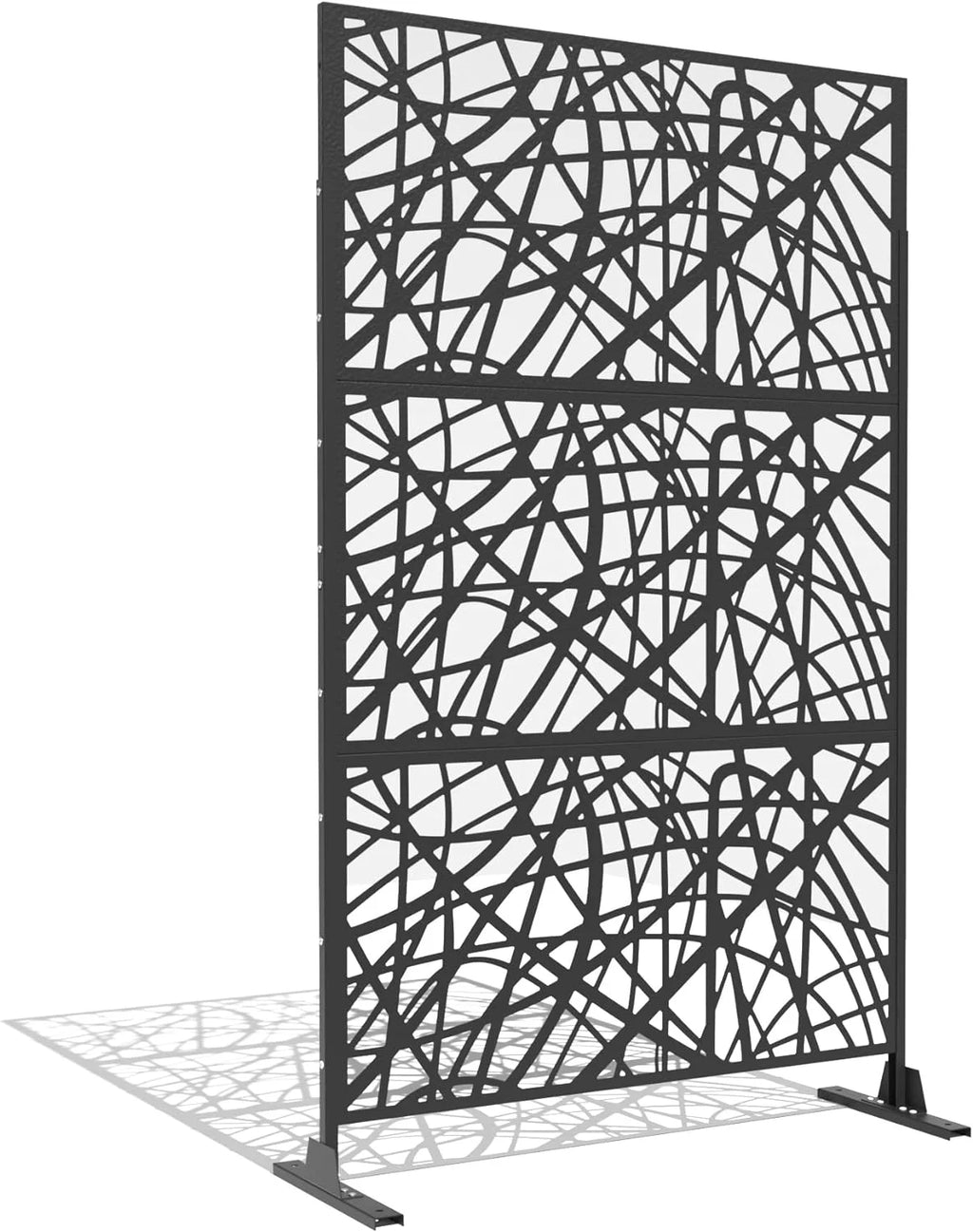 Black Metal Privacy Screen Panel with Stand H886